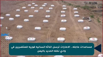 مساعدات عاجلة.. الإمارات ترسل إغاثة انسانية فورية للمتضررين في وادي نخلة الحديد باليمن